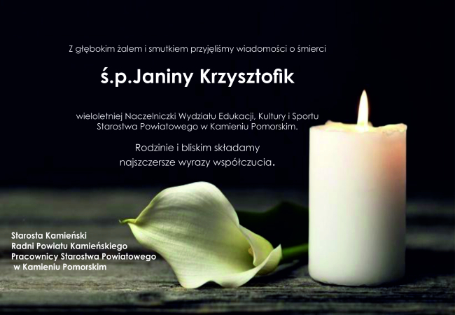 kondolencje - Janina Krzysztofik